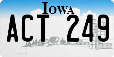 IA license plate ACT249