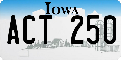 IA license plate ACT250