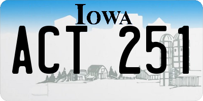 IA license plate ACT251
