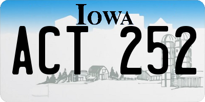 IA license plate ACT252