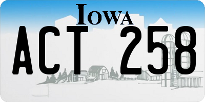 IA license plate ACT258