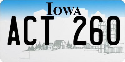 IA license plate ACT260
