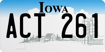 IA license plate ACT261