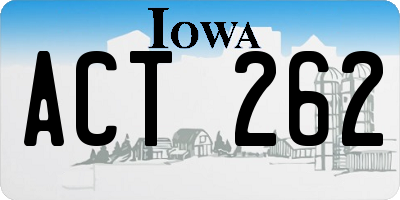 IA license plate ACT262