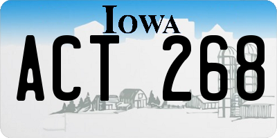 IA license plate ACT268