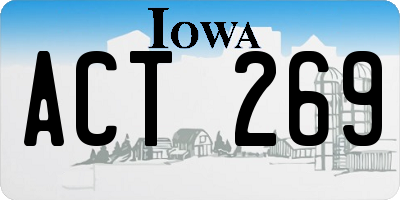 IA license plate ACT269