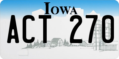IA license plate ACT270