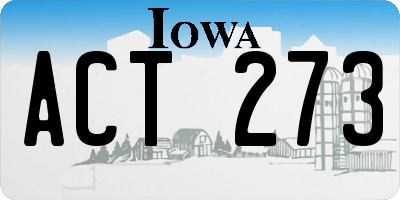 IA license plate ACT273
