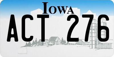 IA license plate ACT276