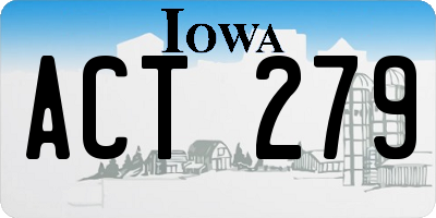 IA license plate ACT279