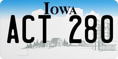 IA license plate ACT280