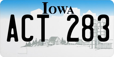 IA license plate ACT283