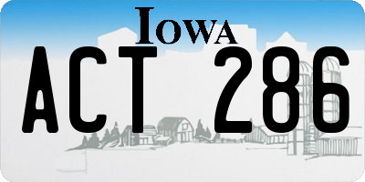 IA license plate ACT286