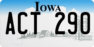 IA license plate ACT290