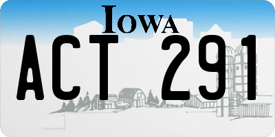 IA license plate ACT291