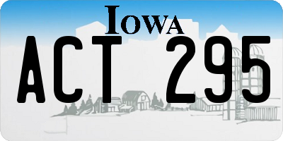IA license plate ACT295