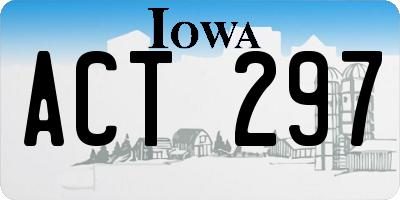 IA license plate ACT297