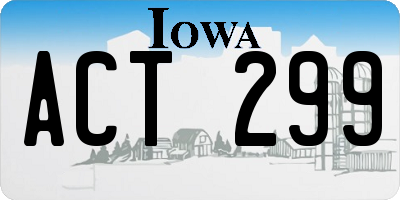 IA license plate ACT299