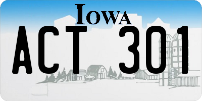 IA license plate ACT301