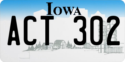 IA license plate ACT302