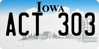 IA license plate ACT303