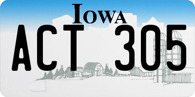 IA license plate ACT305