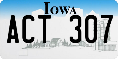 IA license plate ACT307