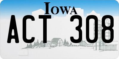 IA license plate ACT308
