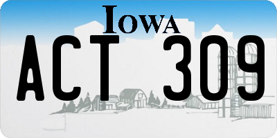 IA license plate ACT309