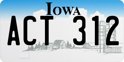 IA license plate ACT312
