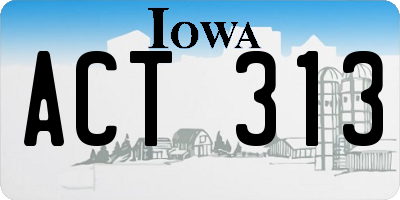 IA license plate ACT313