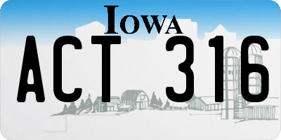 IA license plate ACT316