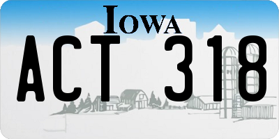 IA license plate ACT318
