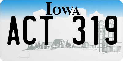 IA license plate ACT319