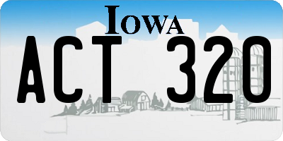 IA license plate ACT320