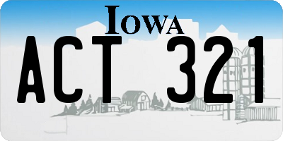IA license plate ACT321