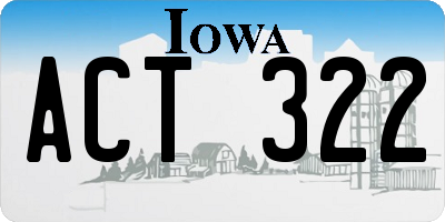 IA license plate ACT322