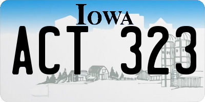 IA license plate ACT323