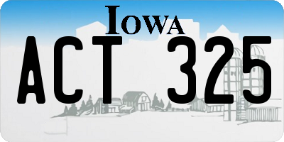 IA license plate ACT325
