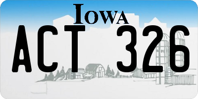 IA license plate ACT326