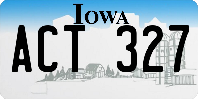 IA license plate ACT327