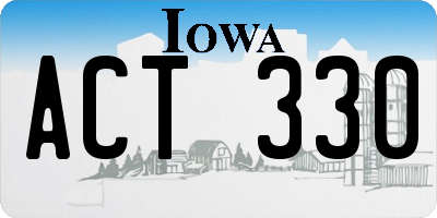 IA license plate ACT330