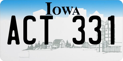 IA license plate ACT331