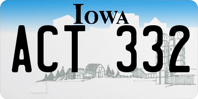 IA license plate ACT332