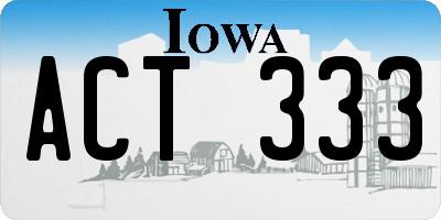 IA license plate ACT333