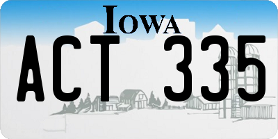 IA license plate ACT335