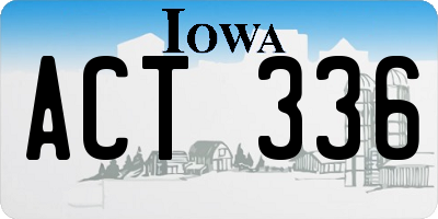 IA license plate ACT336
