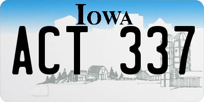 IA license plate ACT337