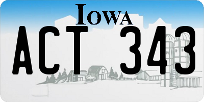 IA license plate ACT343