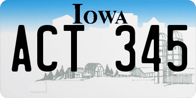 IA license plate ACT345